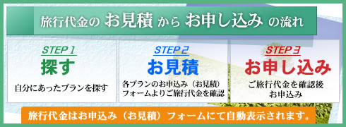 旅行代金のお見積からお申し込みの流れ
